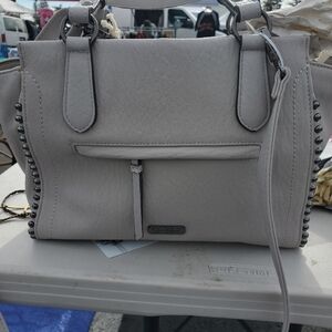 Jessica Simpson Chic Gray Handbag with Stud Accents